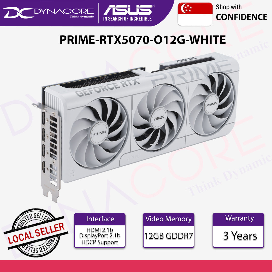 ASUS PRIME GeForce RTX 5070 White OC Edition 12GB GDDR7 - 199291046122