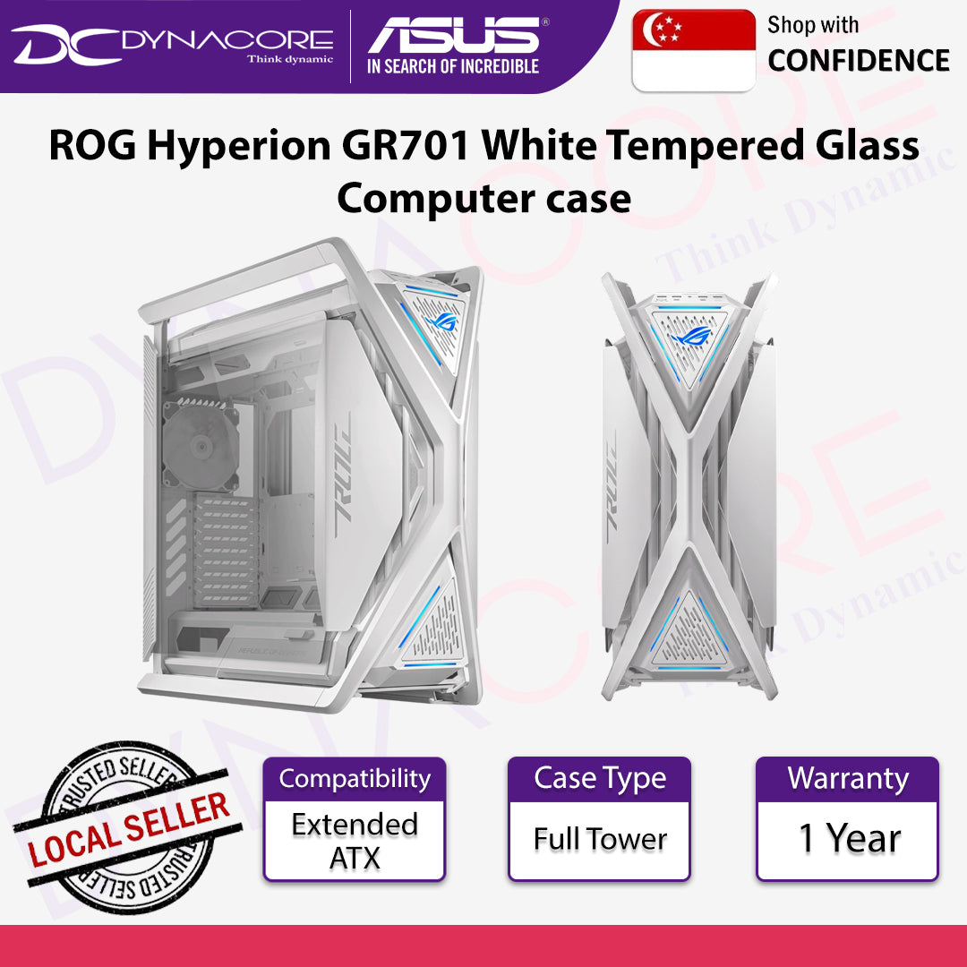 ASUS ROG Hyperion GR701 White Tempered Glass EATX Full Tower Computer case - ASUSROGGR701WHT
