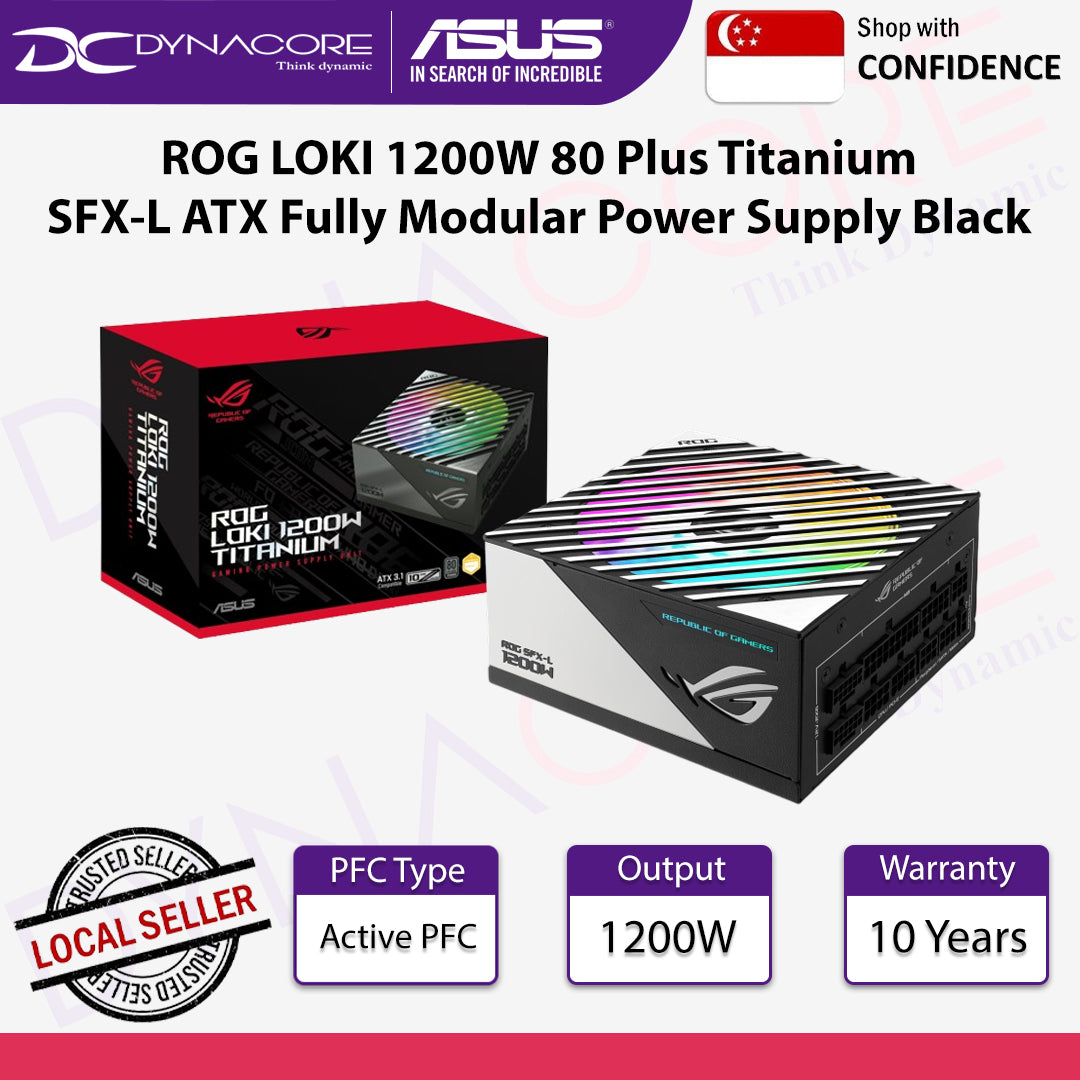ASUS ROG LOKI 1200W 80 Plus Titanium SFX-L ATX Fully Modular Power Supply Black - 4711081721574