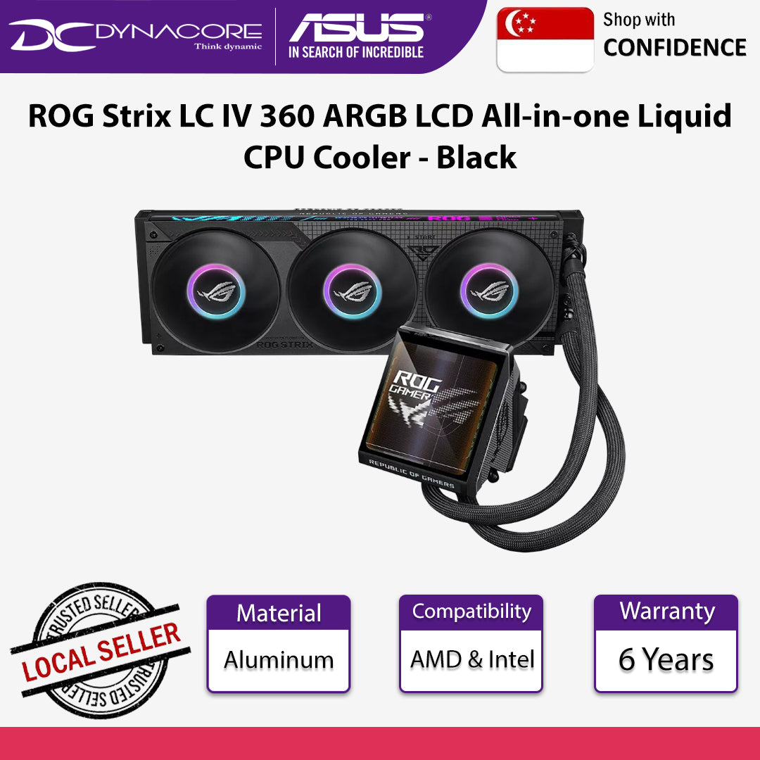ASUS ROG Strix LC IV 360 ARGB LCD All-in-one Liquid CPU Cooler Black - 4711636385954