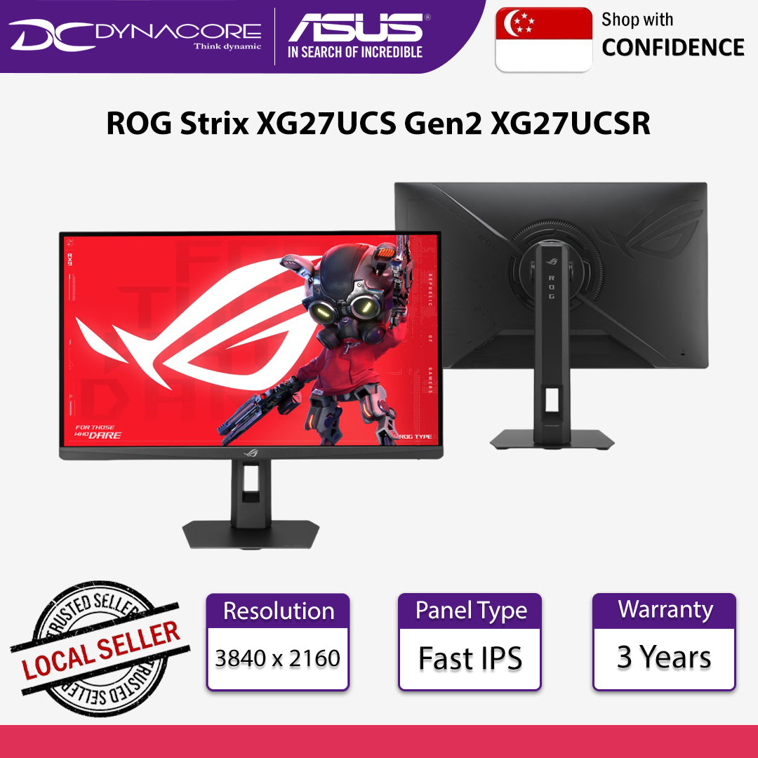 ASUS ROG Strix XG27UCSR 27” Fast IPS Gaming Monitor Dual Mode 4K 160Hz or FHD 324Hz 0.03ms - XG27UCSR