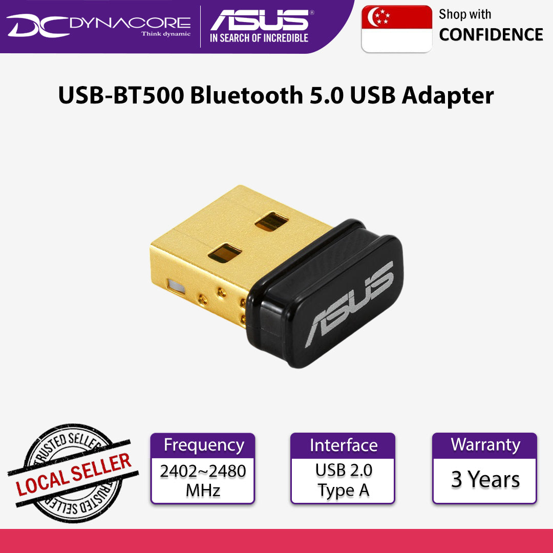ASUS USB-BT500 Bluetooth 5.0 USB Adapter Ultra small Design Wireless Connection - 4718017476805