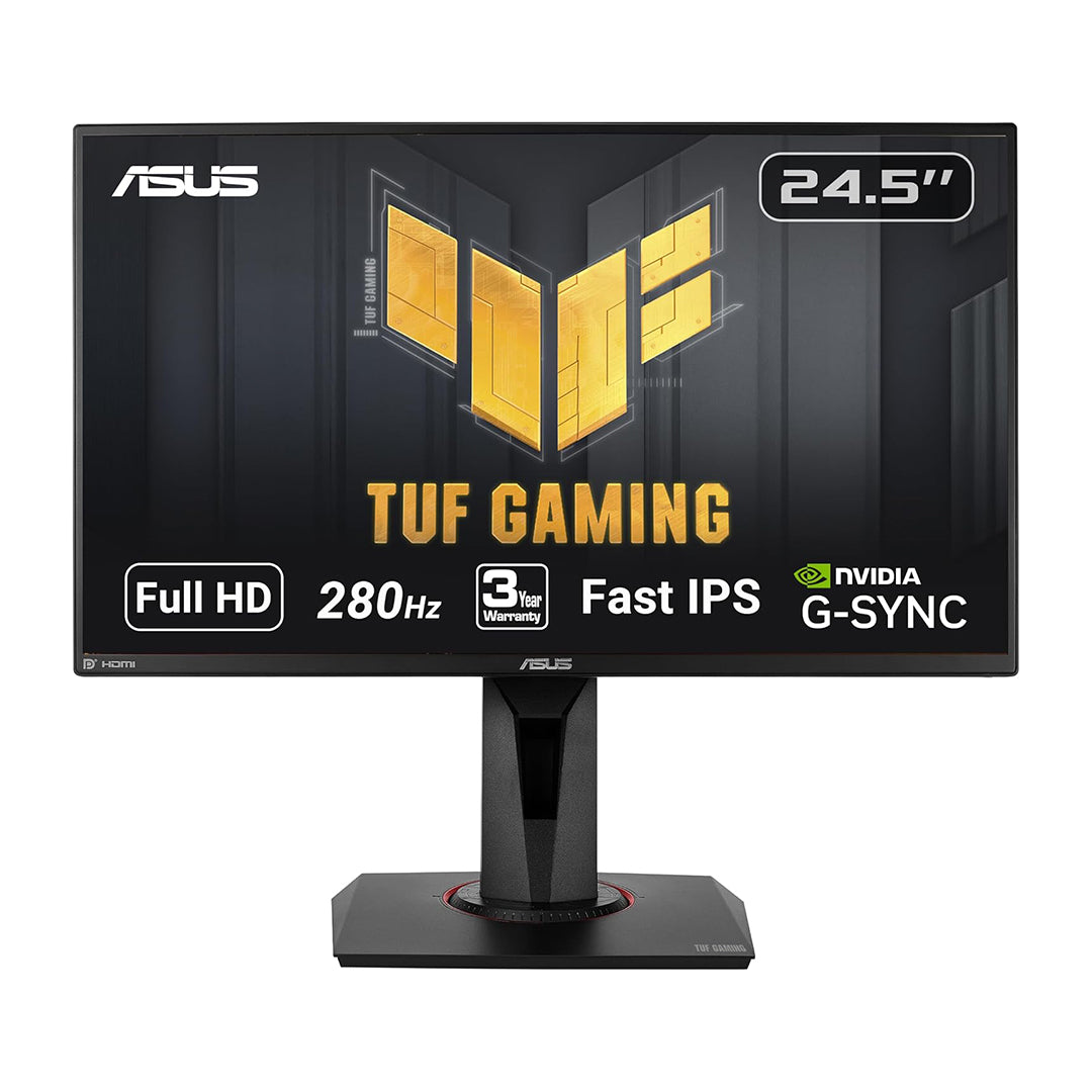 ASUS TUF Gaming VG259QM 24.5” Gaming Monitor, 1080P Full HD (1920 x 1080), Fast IPS, 280Hz, G-SYNC Compatible, Extreme Low Motion Blur Sync,1ms, DisplayHDR 400, Eye Care -ASUSVG259QM