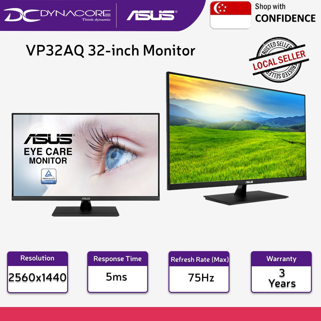 ASUS VP32AQ 32 inch QHD IPS Monitor - Eye Care, 100% sRGB, HDR-10, 75Hz - ASUSVP32AQ