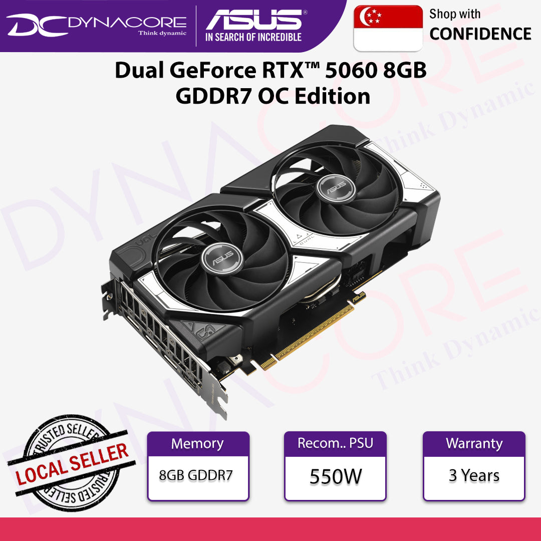 ASUS Dual GeForce RTX™ 5060 8GB GDDR7 OC Edition Graphics Card - 199291057890