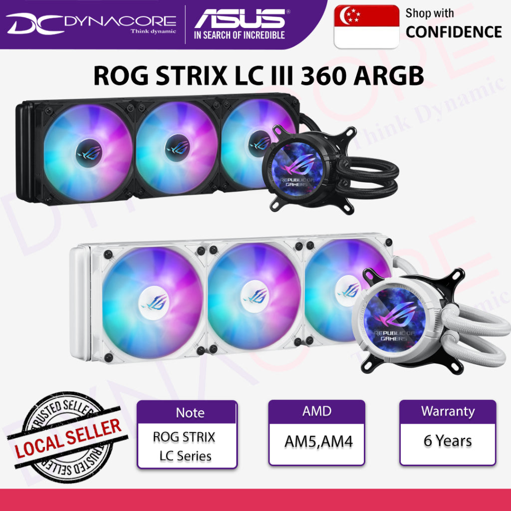 ASUS ROG STRIX LC III 360 ARGB LCD BLACK/WHITE CPU COOLER(6Y) - 197105579675,197105579699