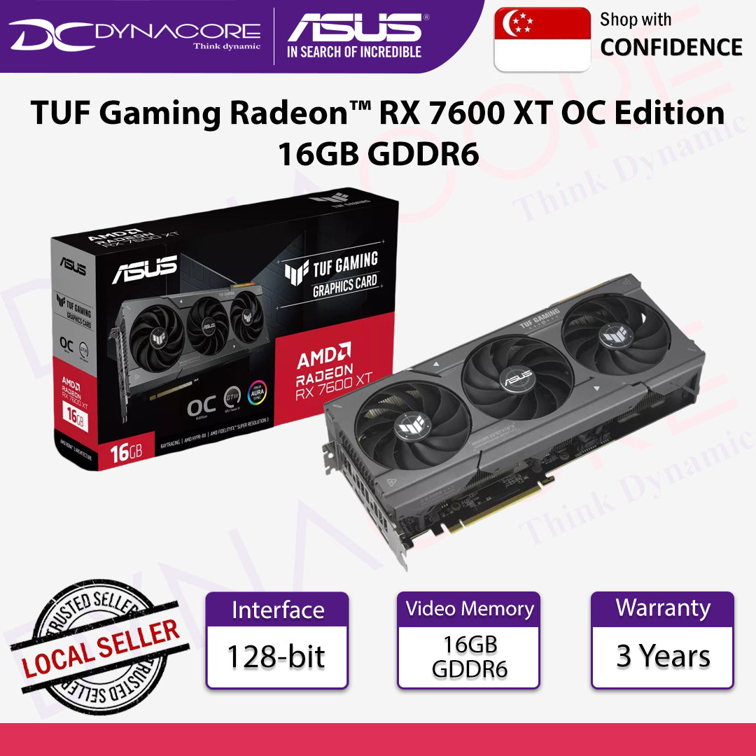 ASUS TUF-RX7600XT-O16G-GAMING AMD Radeon 16GB GDDR6 128bit HDMI 3xDP Graphics - 4711387452295