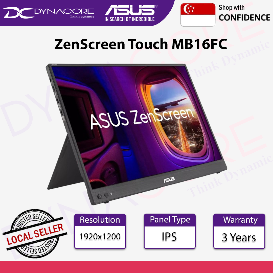 ASUS ZenScreen MB16FC 16-inch 16:10 WUXGA (1920 x 1200) IPS Portable Monitor - ASUSMB16FC