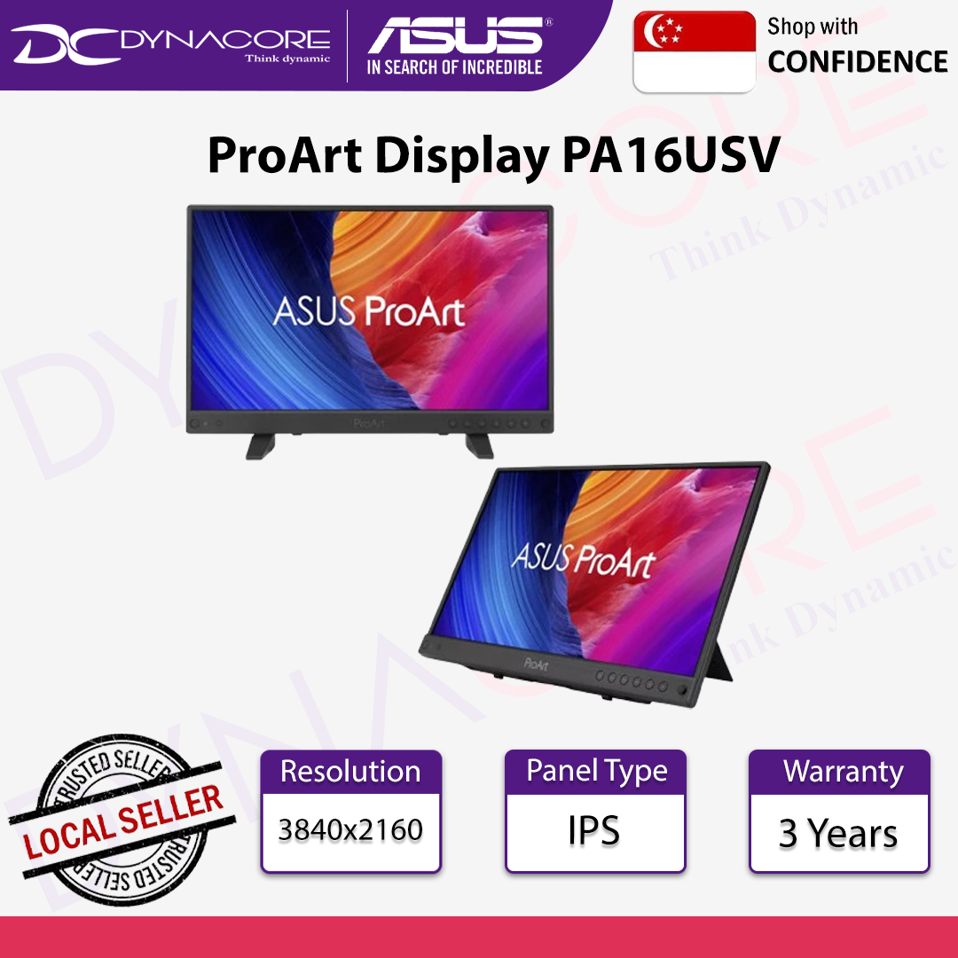 ASUS ProArt Display PA16USV 15.6-inch, 4K UHD (3840 x 2160), IPS Professional Monitor – ASUSPA16USV