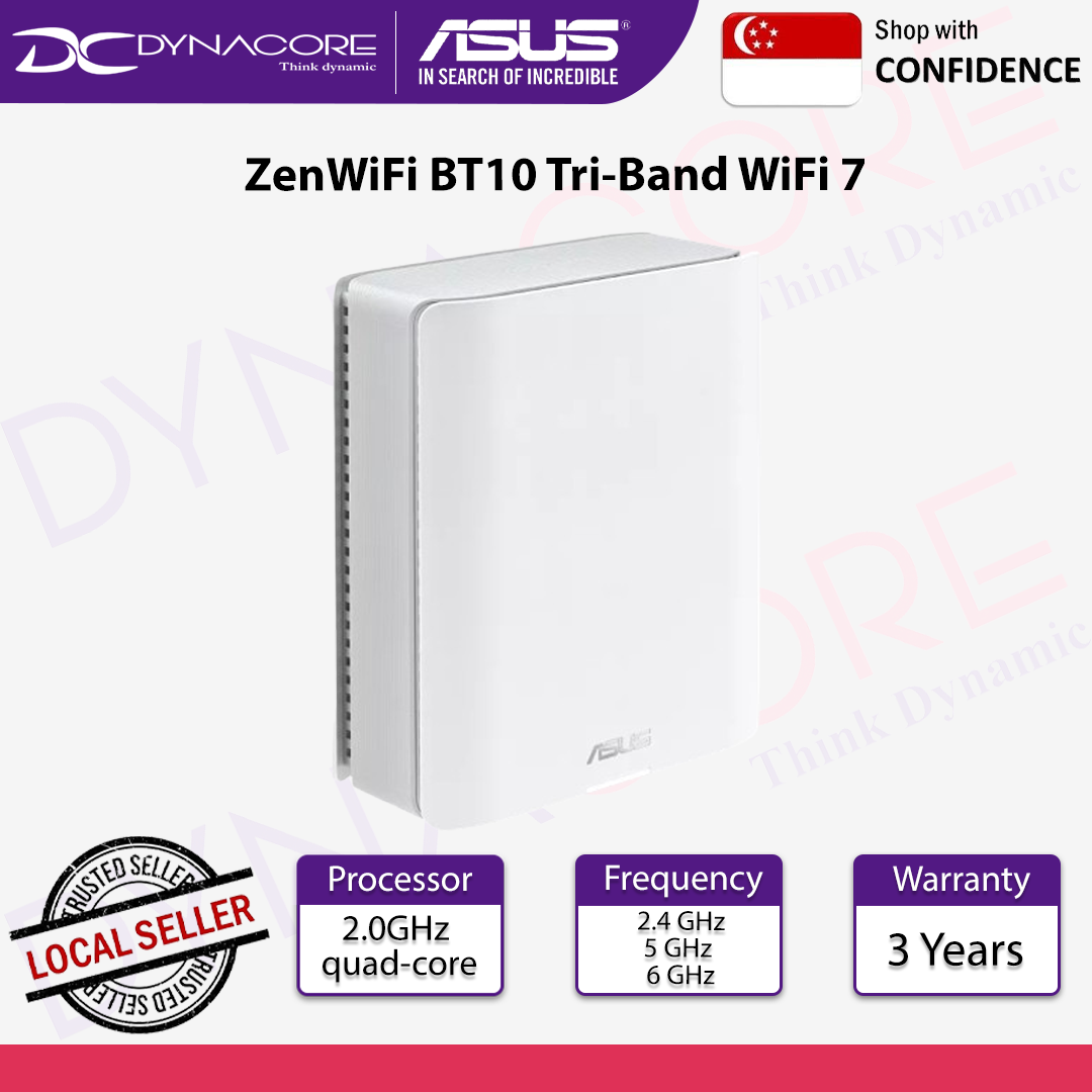 ASUS ZenWiFi BT10 (1 PACK) Tri-band WiFi 7 Smart AiMesh Extendable Router (3Y) - 4711387429853