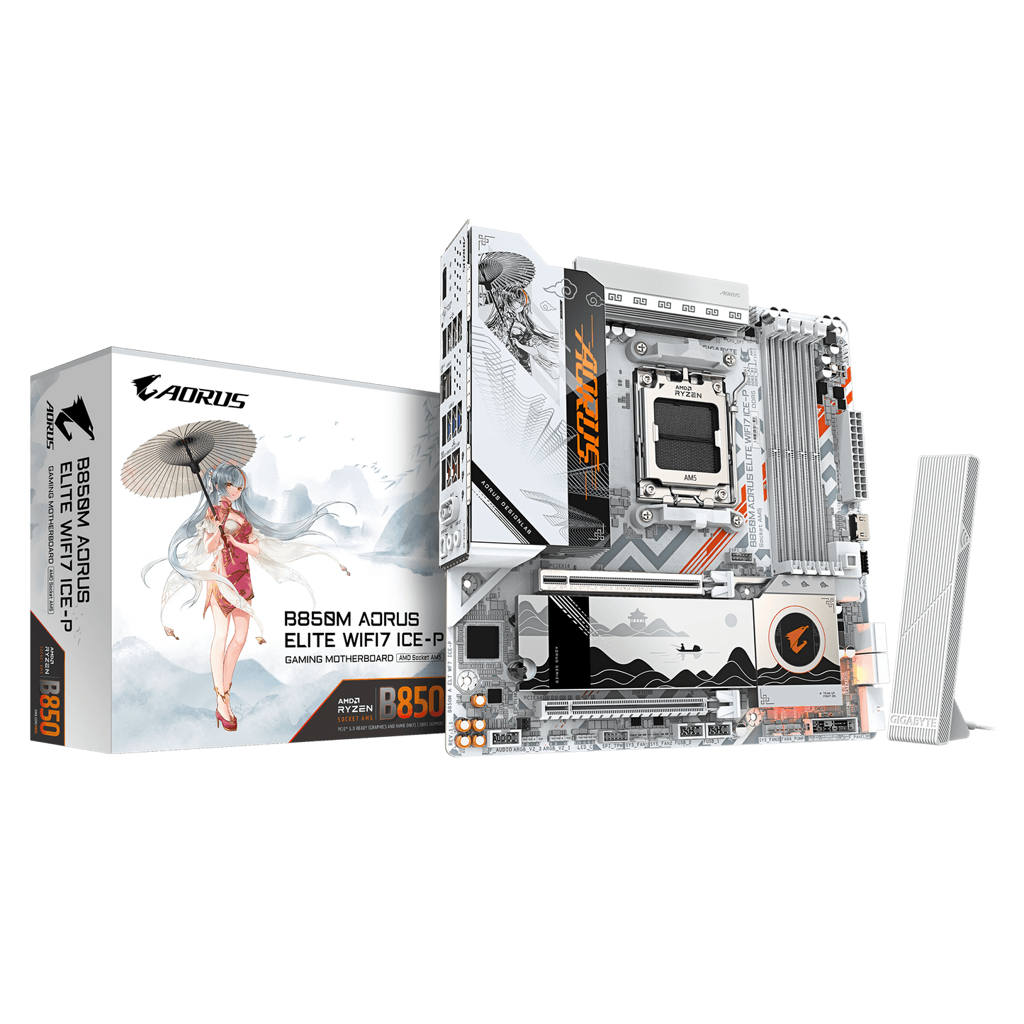 Gigabyte B850M AORUS ELITE WIFI7 ICE-P AMD Socket AM5 Motherboard - 4719331872847
