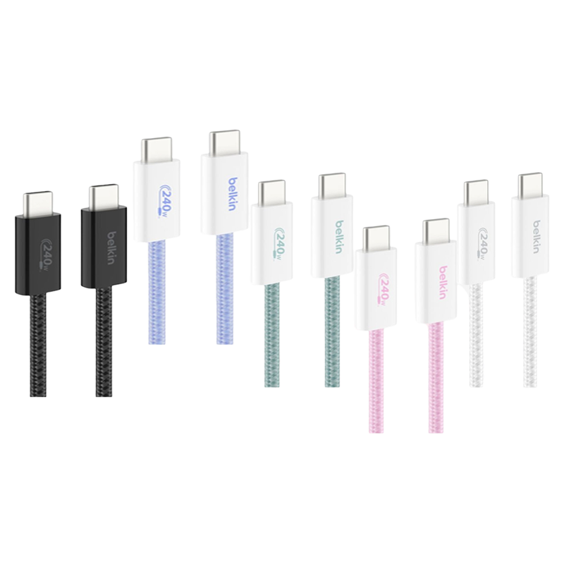 Belkin BoostCharge USB-C to USB-C Cable 240W - 1.5M (Black / Blue / Green / Pink / White)