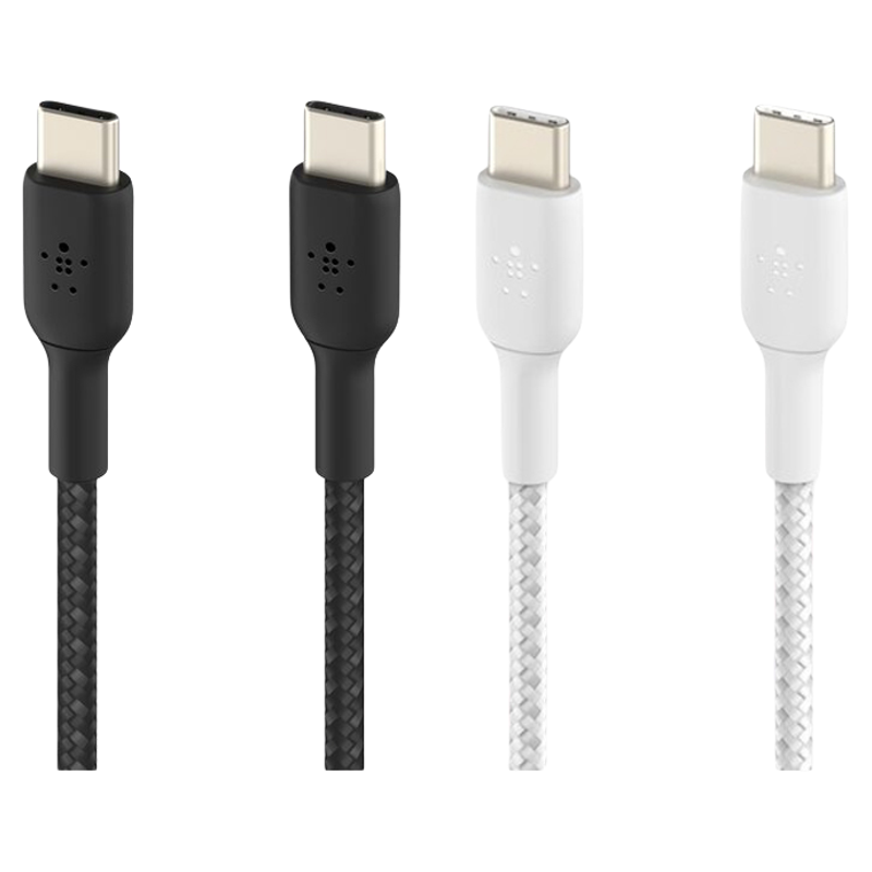Belkin BoostCharge Braided USB-C to USB-C Cable 1m / 3.3ft (Black / White)