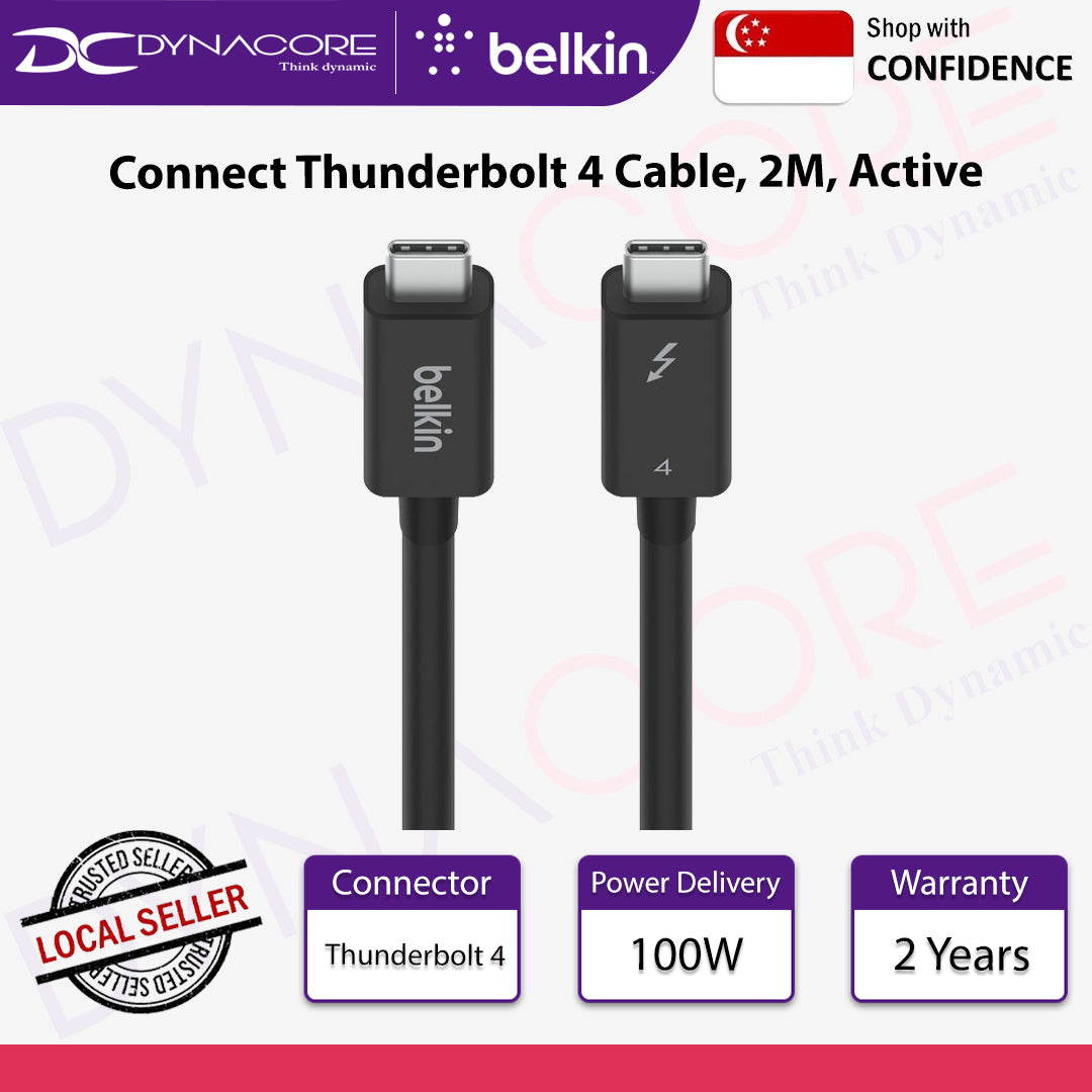 Belkin INZ002bt2MBK Connect Thunderbolt 4 Cable, 2M, Active - 745883835836