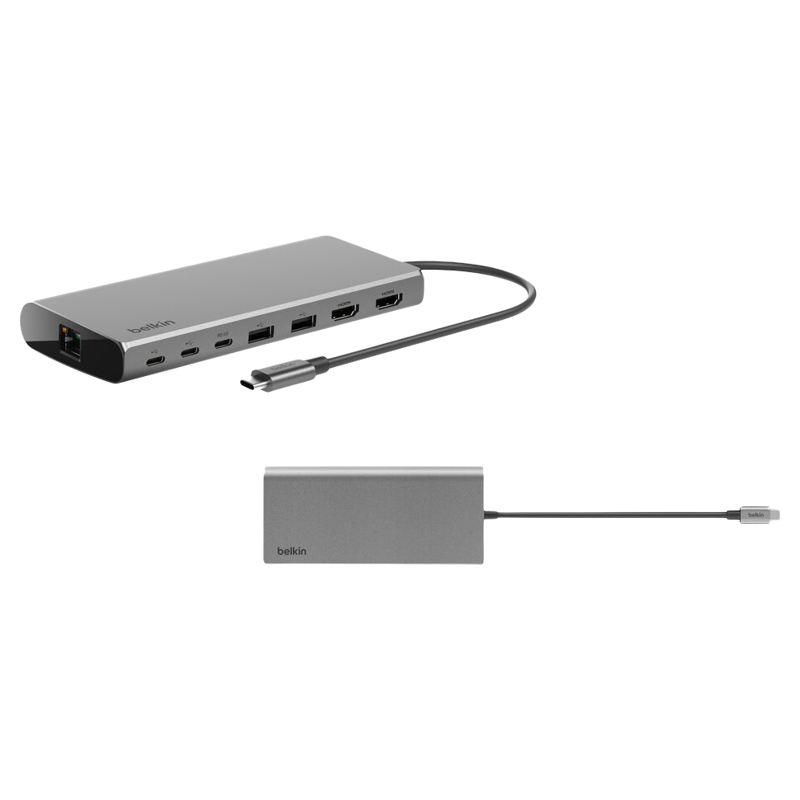 Belkin INC015btSGY-CZ Connect Universal USB-C 8-in-1 Dual Display Core Hub - 745883885428