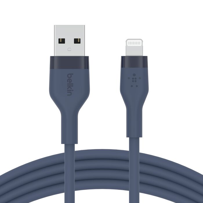 Belkin BoostCharge Flex USB-A Cable with Lightning Connector - (Black / Blue / White)