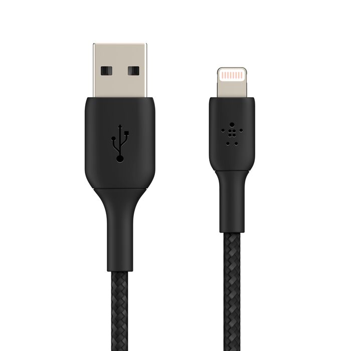 Belkin BoostCharge Braided Lightning to USB-A Cable - 1m (Black / White)