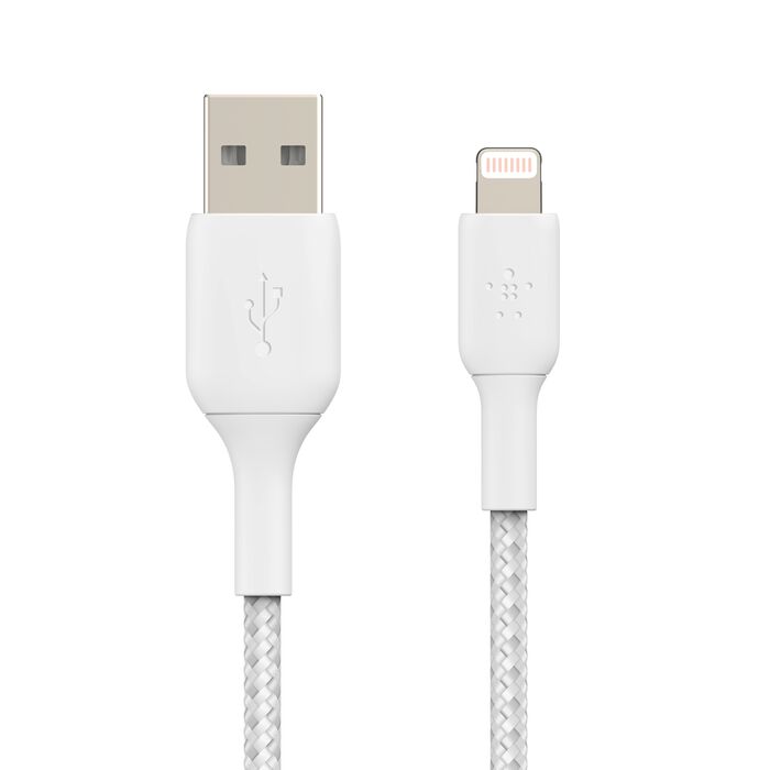 Belkin BoostCharge Braided Lightning to USB-A Cable - 1m (Black / White)