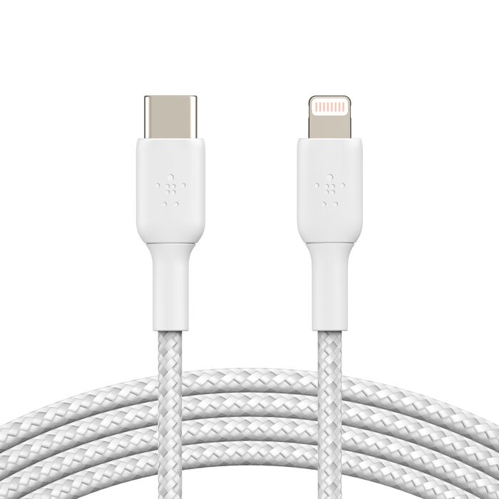 Belkin BoostCharge Braided USB-C to Lightning Cable - 1m (Black/White)