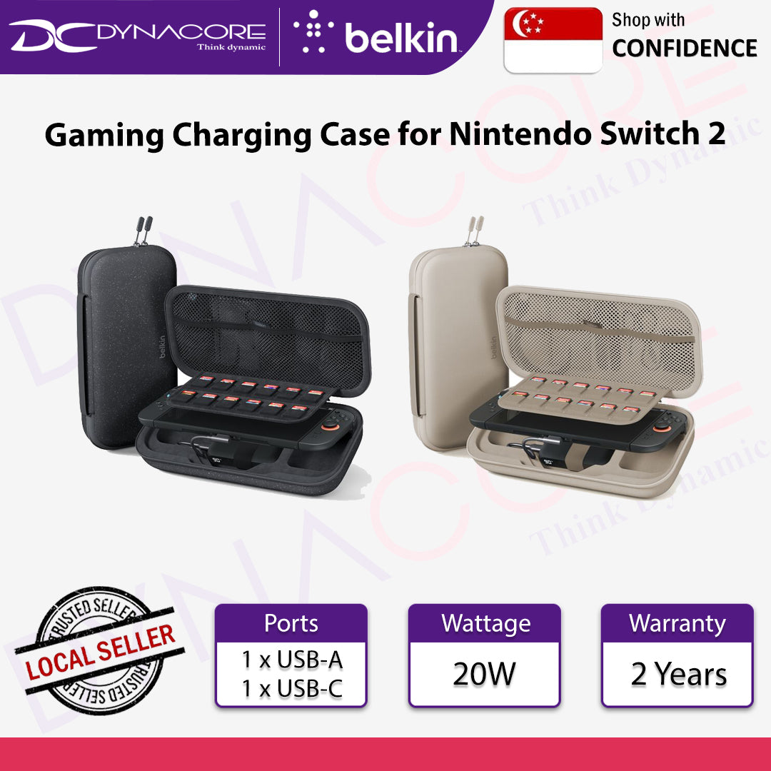 Belkin Gaming Charging Case for Nintendo Switch 2 (Charcoal / Sand)