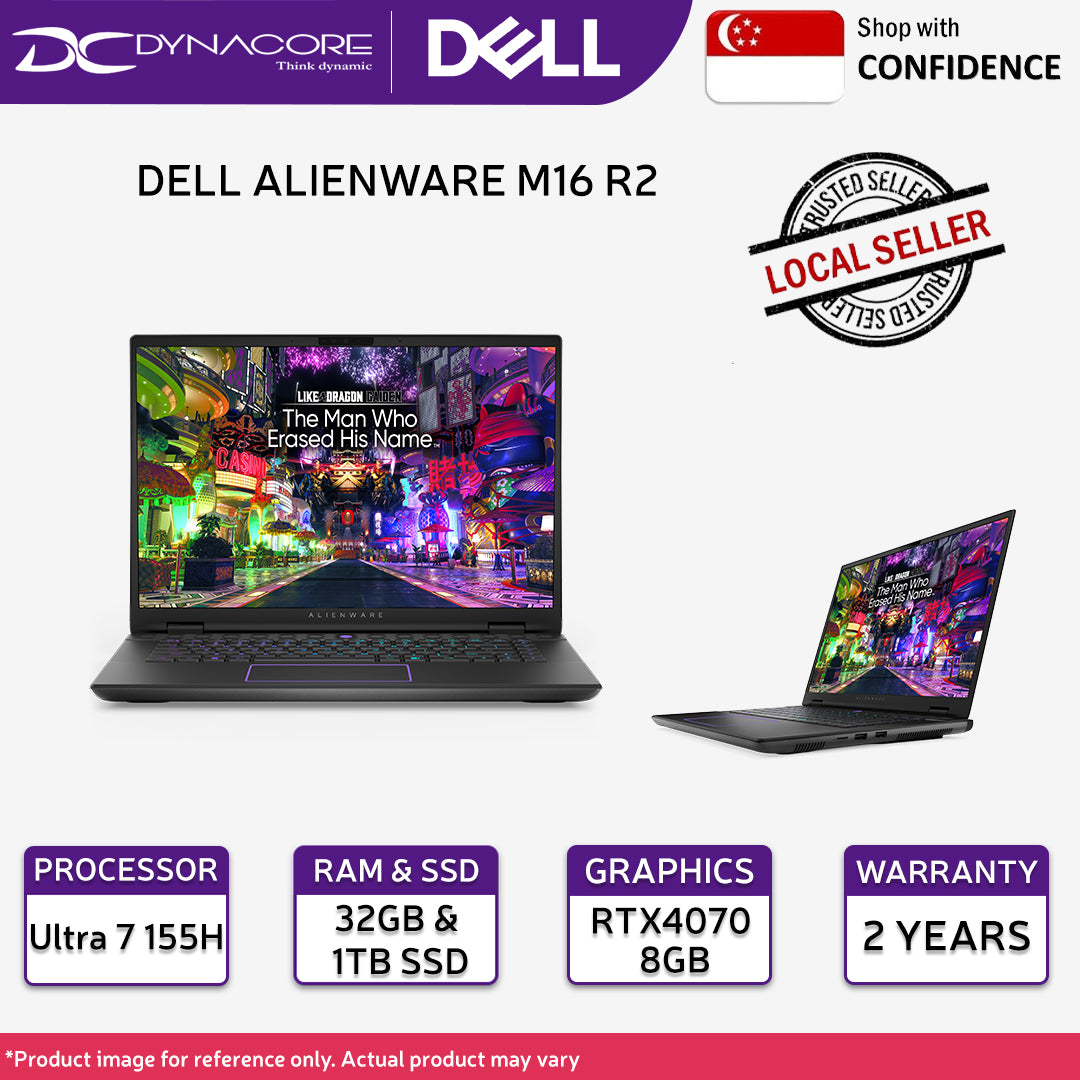 DELL ALIENWARE M16 R2 (ULTRA 7/32GB 8x2/1TB/NVIDIA RTX4070-8GB/16"QHD+240Hz G-Sync/W11H) - CANM162CTO04MSG