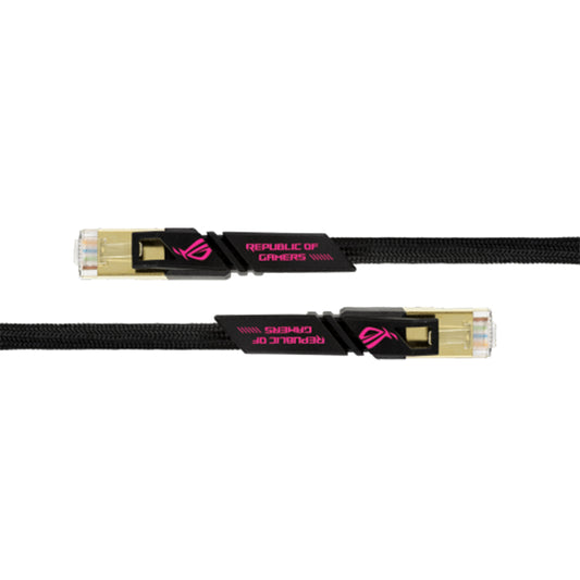 ASUS ROG 3M CAT7 Cable, Up to 600 MHz &10GB Transfer Rates CAT 7 RJ45 Universal Applicated, Nylon Braided - ROGCAT7Cable