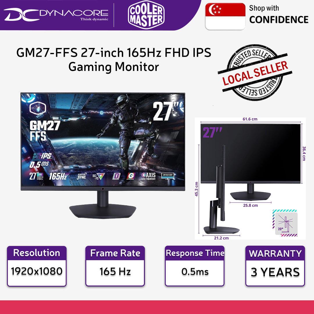 Cooler Master GM27-FFS 27-inch 165Hz FHD IPS Gaming Monitor - CMGM27FFS