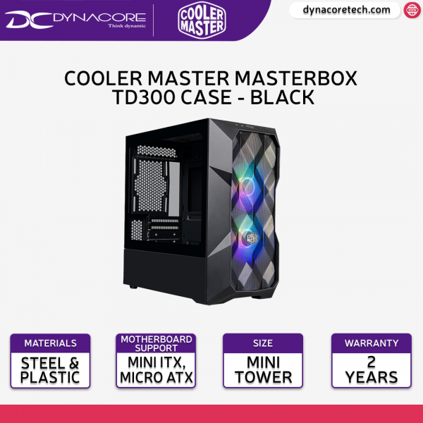 Cooler Master MASTERBOX TD300 MESH Micro-ATX Case - Black - CMTD300MESHBLK