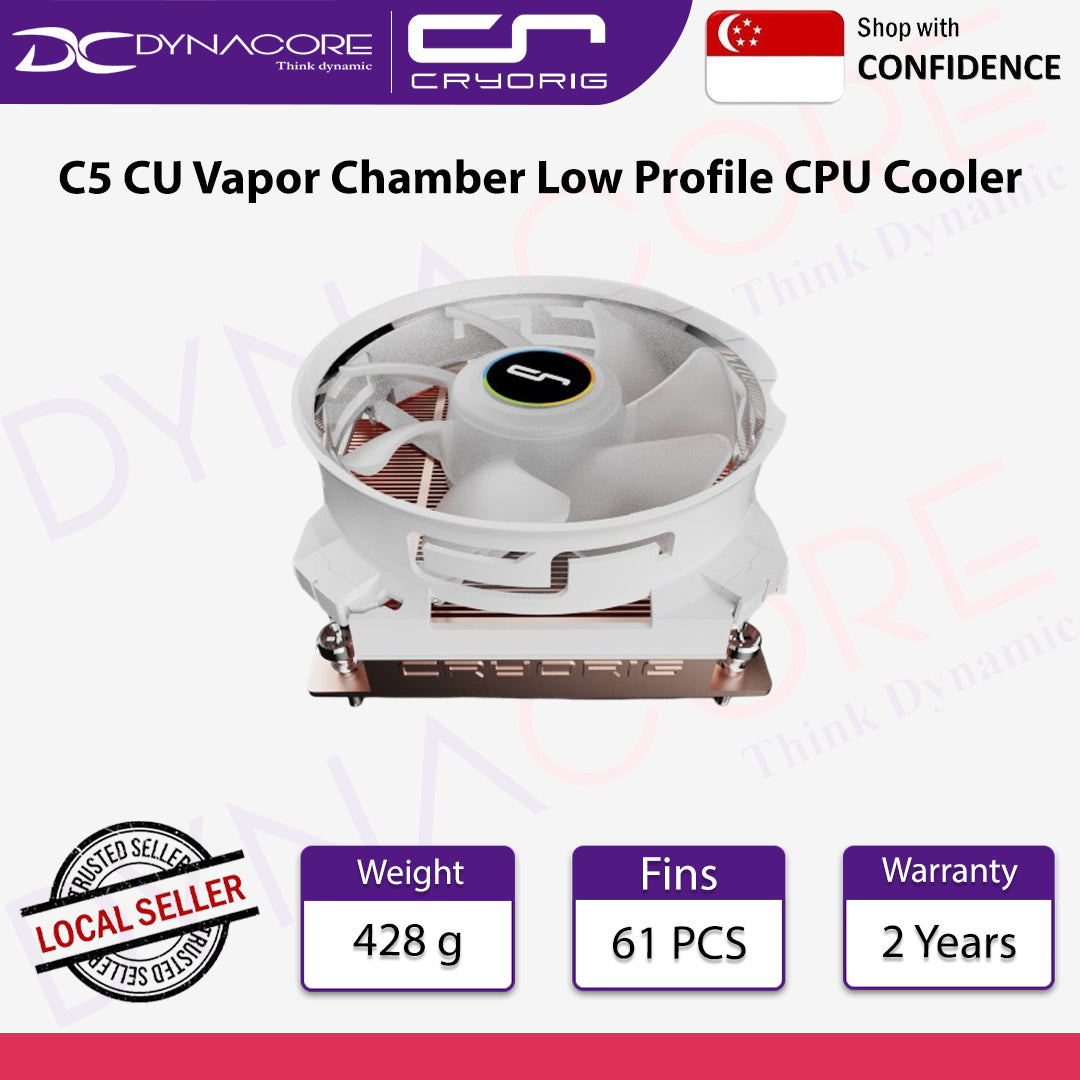 CRYORIG C5 CU Vapor Chamber Low Profile CPU Cooler - CRYORIGC5CU
