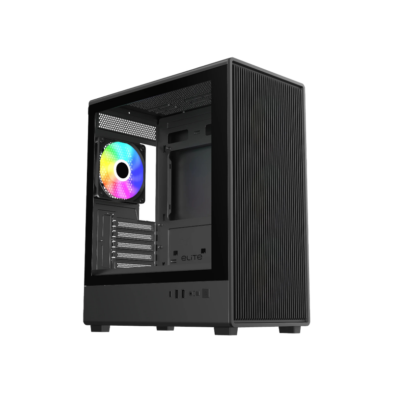 Cooler Master Elite 350 ARGB Tempered Glass M-ATX Mini Tower Case Black - CMELITE350BLK