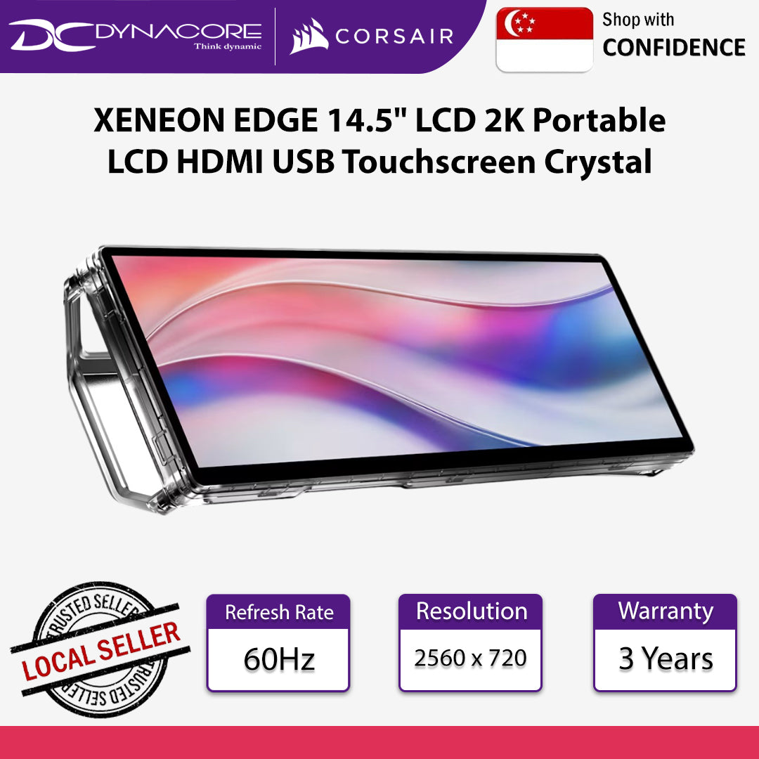 Corsair XENEON EDGE 14.5" LCD 2K Portable LCD HDMI USB C Touchscreen Crystal - 840440431534