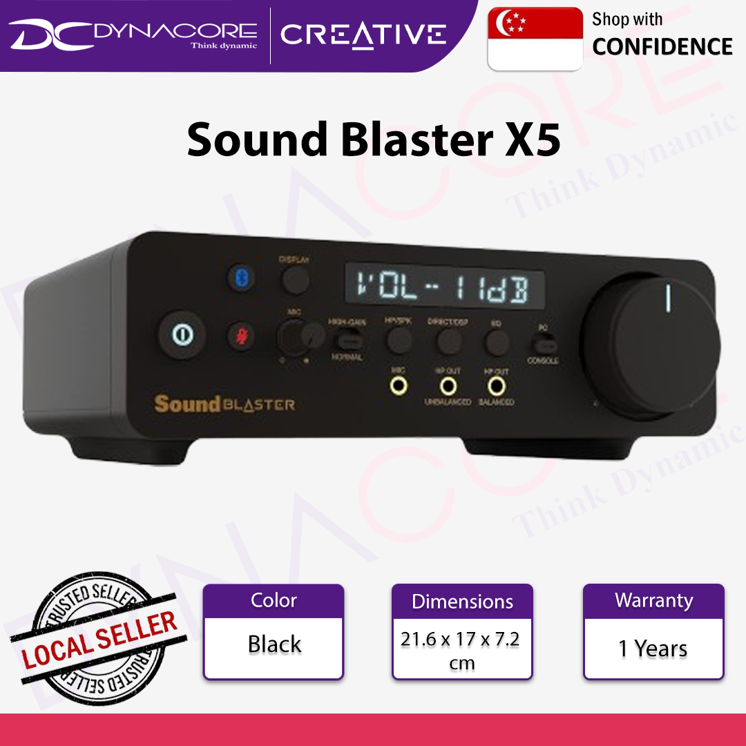CREATIVE Sound Blaster X5 Hi-res 32bit/384kHz External USB DAC with Fully Balanced Xamp Headphone Bi-amp - 5390660192524