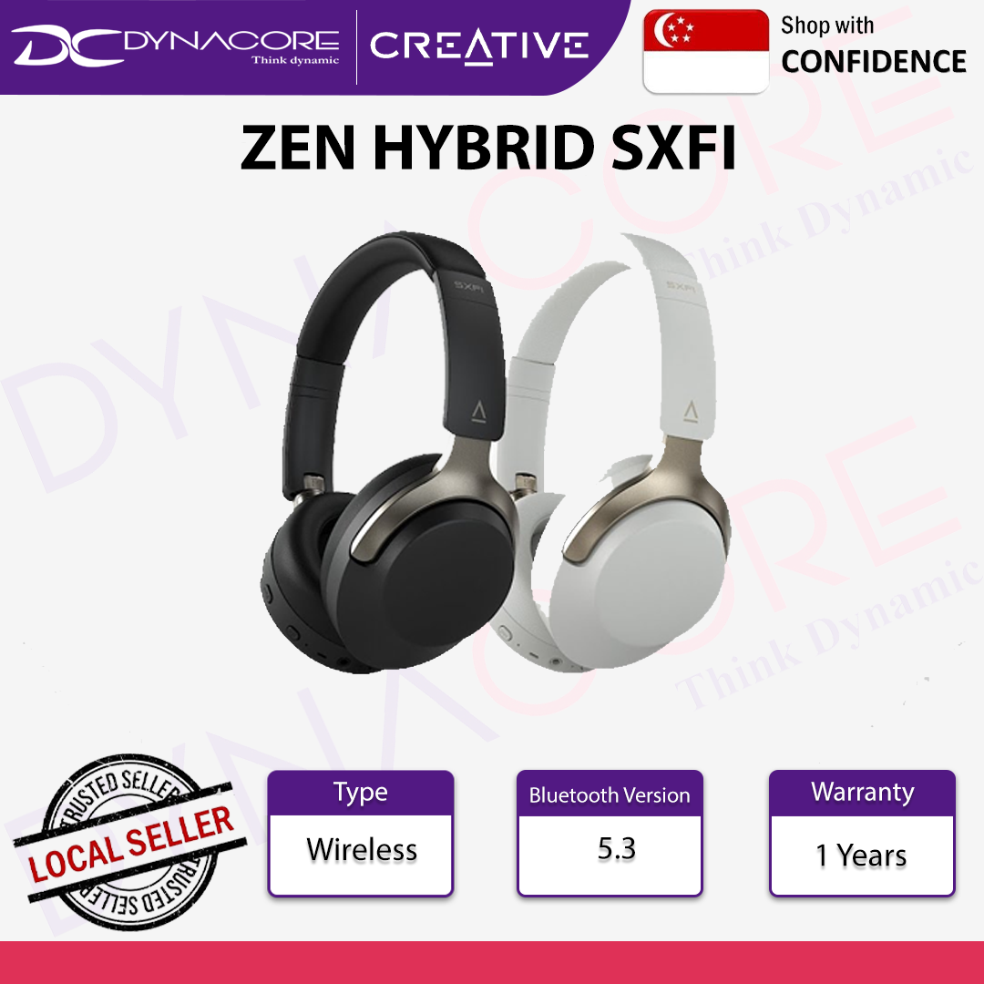 Creative Zen Hybrid SXFI Wireless Over-ear Headphones, Super X-Fi Technology, Adaptive Hybrid Active Noise Cancellation
