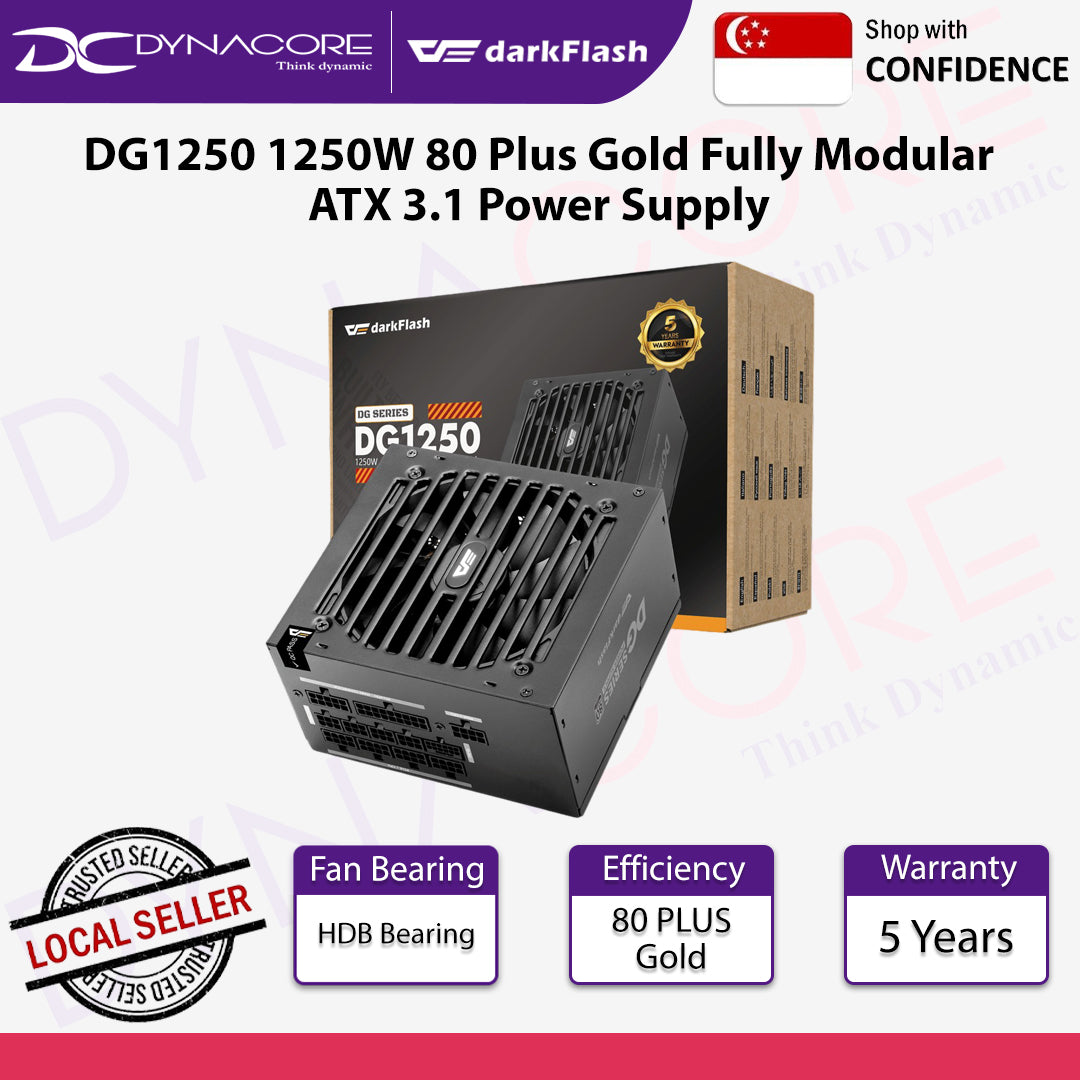 DarkFlash DG1250 1250W 80 Plus Gold Fully Modular ATX 3.1 Power Supply - 4711527008016