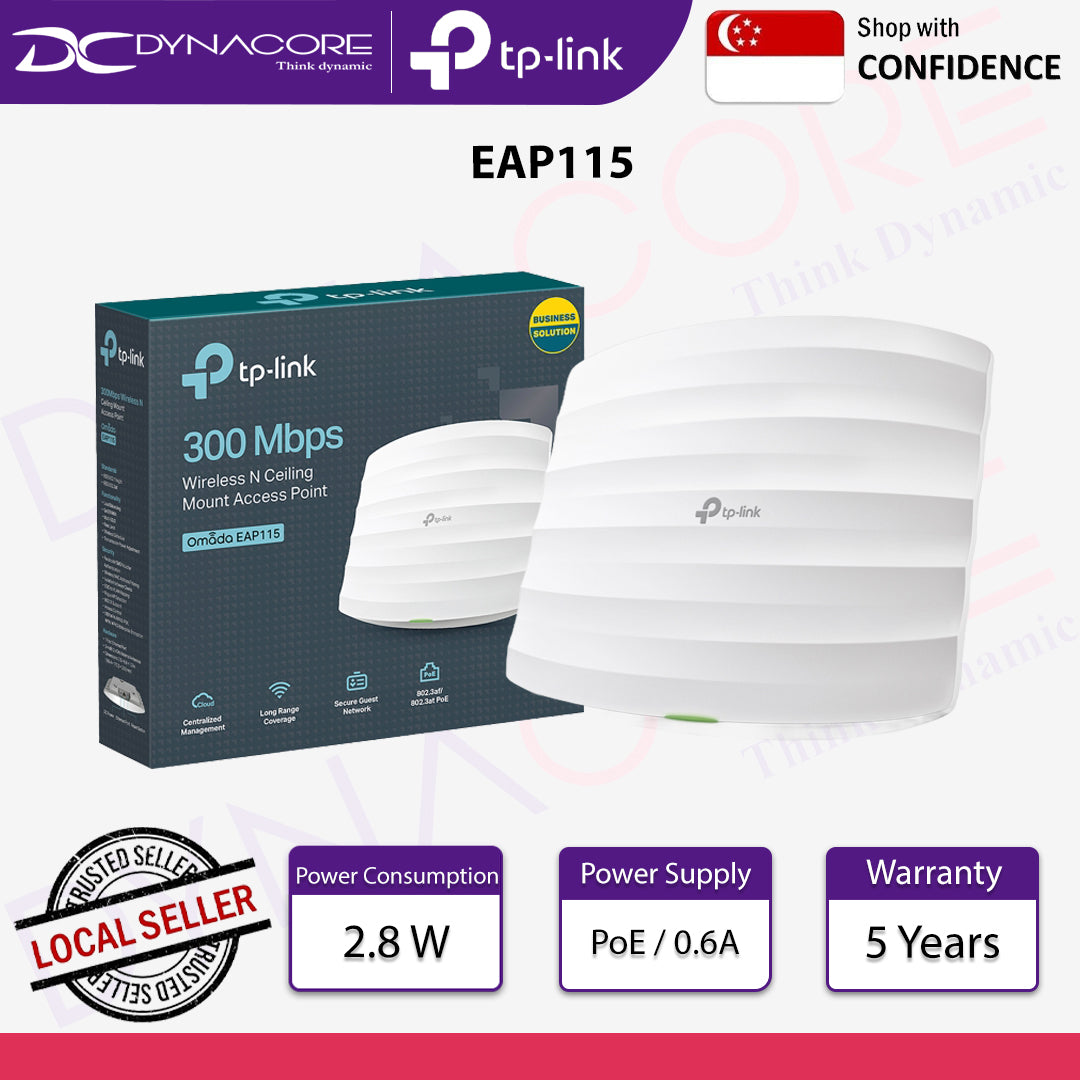 TP-Link EAP115 300Mbps Wireless N Ceiling Mount Access Point - 6935364096939