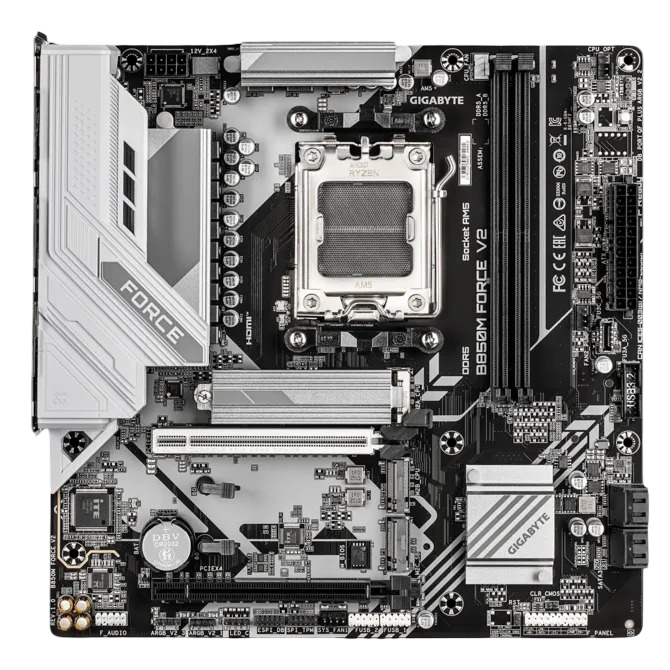 Gigabyte B850M FORCE V2 AM5 M-ATX Motherboard Black - 4719331879747