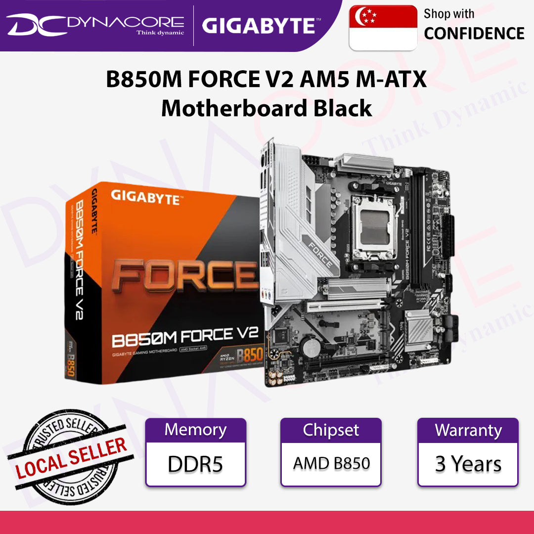 Gigabyte B850M FORCE V2 AM5 M-ATX Motherboard Black - 4719331879747