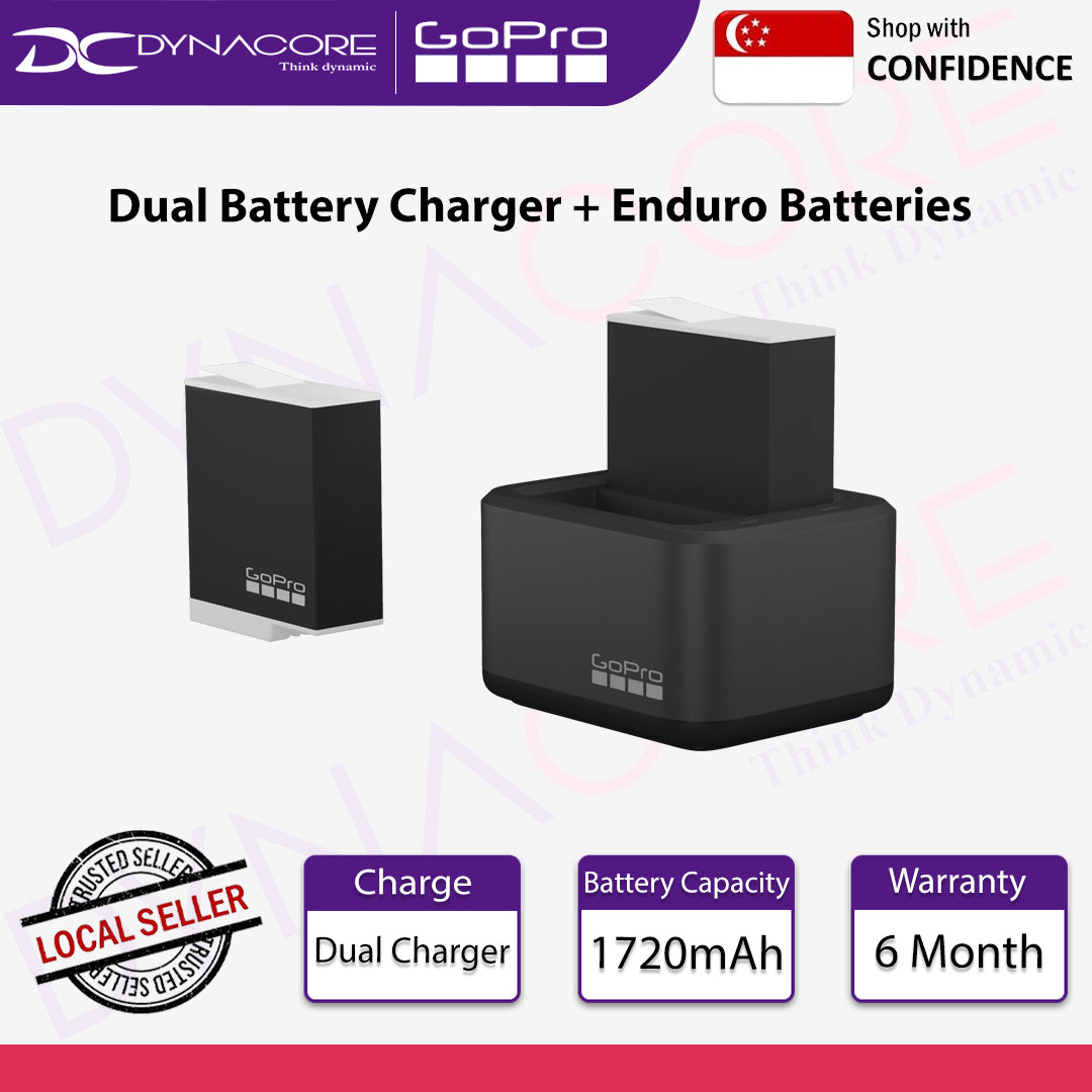 Gopro ADDBD-211-VA Dual Battery Charger + Enduro Batteries - 810116382354