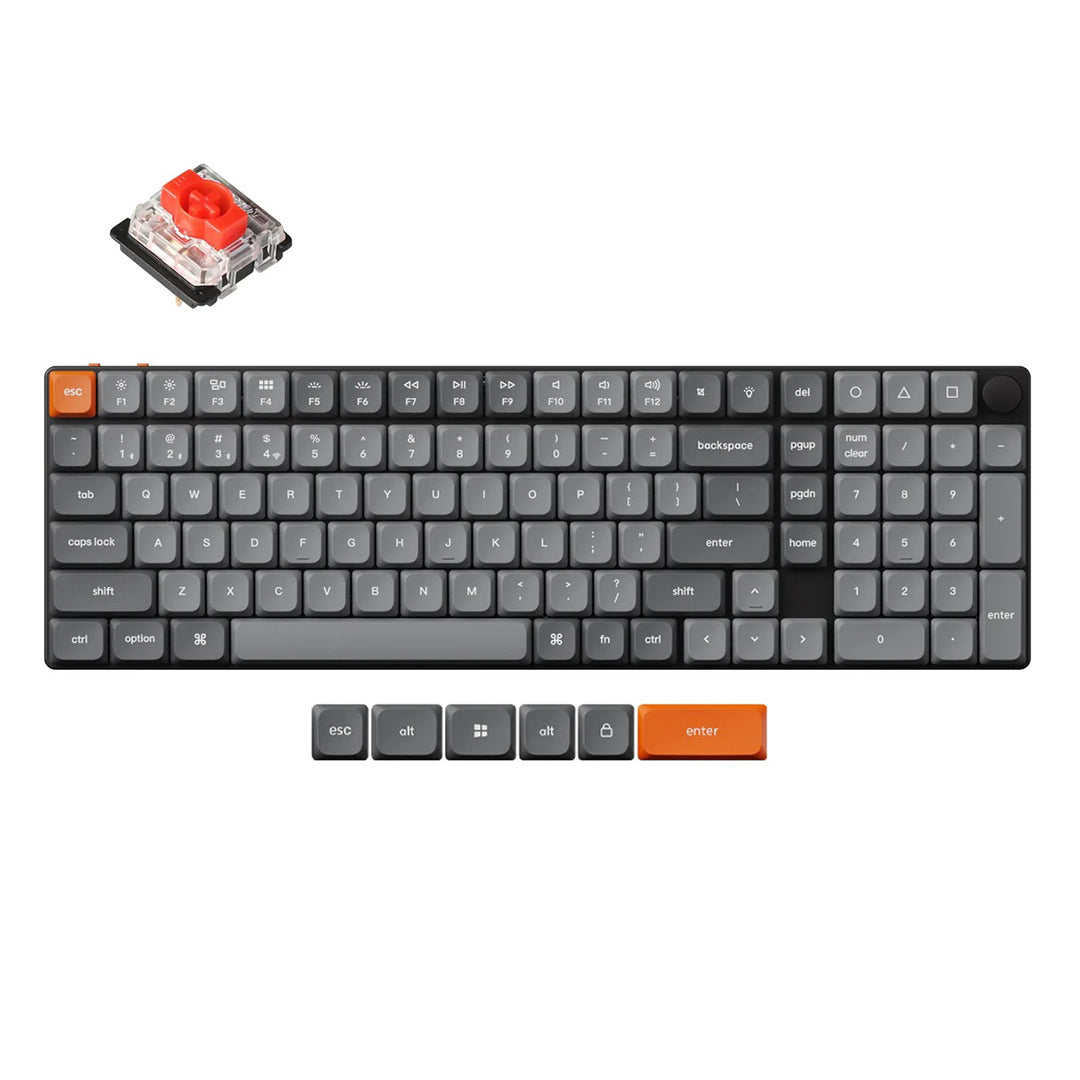 Keychron K17 Max QMK/VIA Wireless Hot-Swappable Low Profile Custom Mechanical Keyboard - Gateron Switches Red / Blue / Brown - 4895248888208 / 4895248888215 / 4895248888222