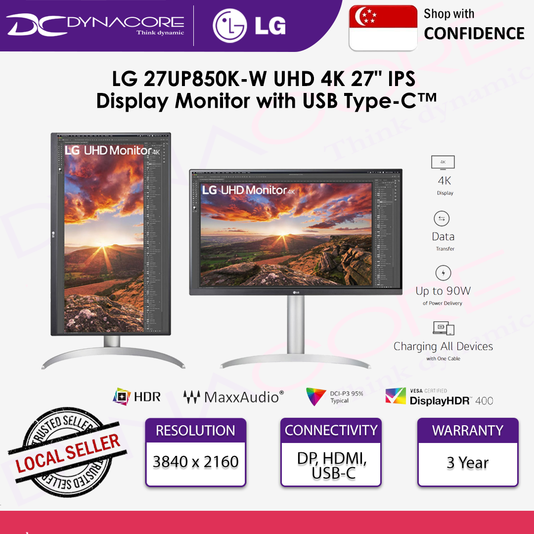LG 27UP850K-W UHD 4K 27" IPS Display Monitor with USB Type-C™ - LG27UP850K-W