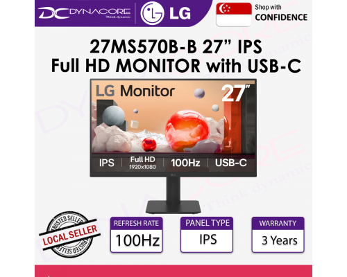 LG 27MS570B-B 27" IPS Full HD Display Monitor | USB-C | 100Hz Refresh Rate | Flicker Safe -LG27MS570B-B