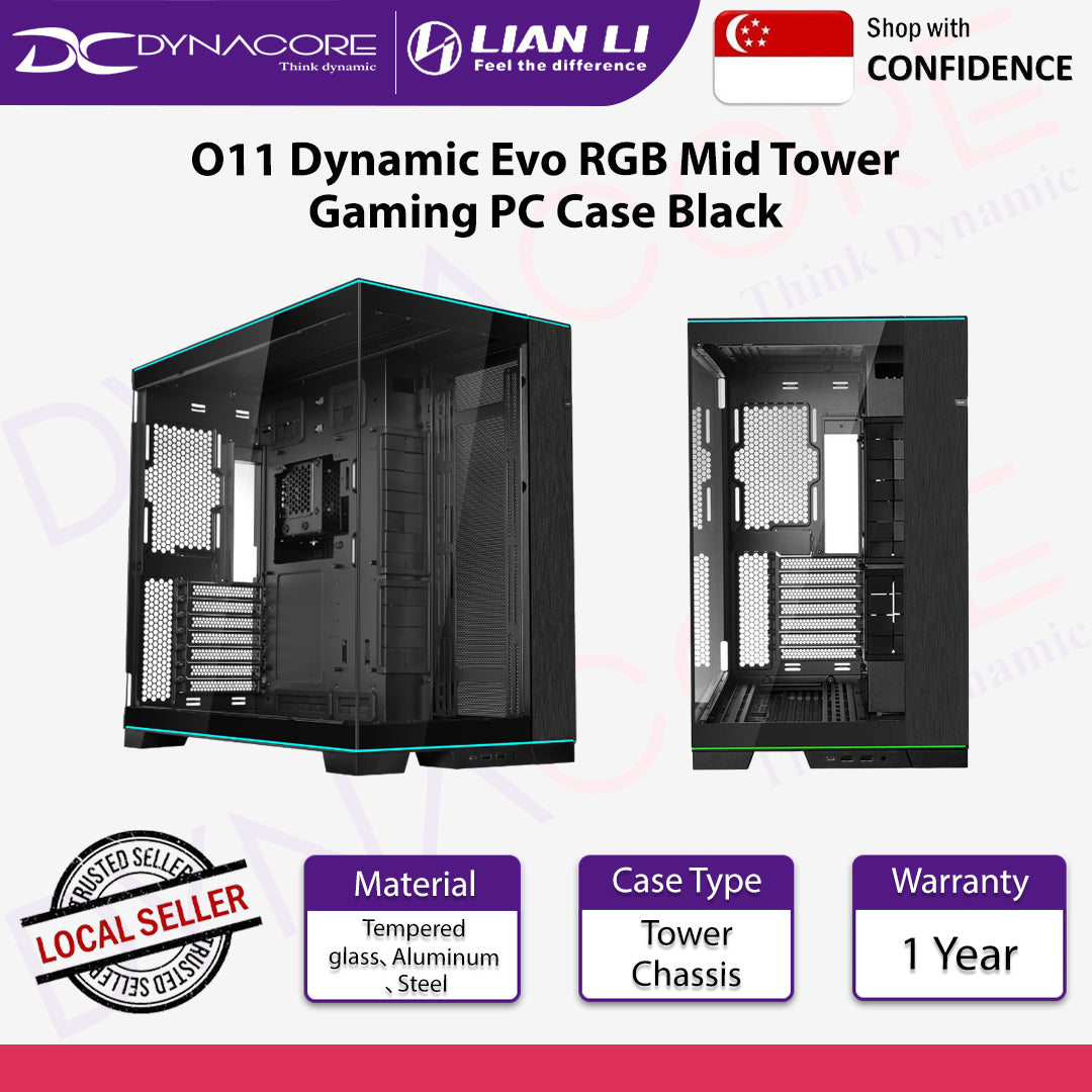 Lian Li O11 Dynamic Evo RGB Mid Tower Gaming PC Case Black - LIANLIO11DEVORGBBLK