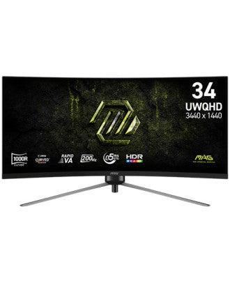 MSI MAG 342CQRF E20 34-inch UWQHD VA 200Hz, Curved Gaming Monitor - MSIMAG342CQRFE20