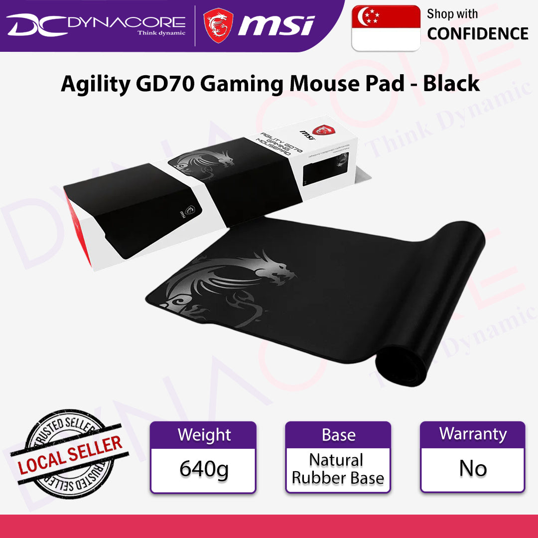 MSI Agility GD70 Gaming Mouse Pad - Black - MSIAGILITYGD70