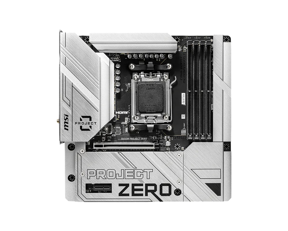 MSI B650M PROJECT ZERO AM5 m-ATX MOTHERBOARD - D5 - MSIB650MPROJECTZERO