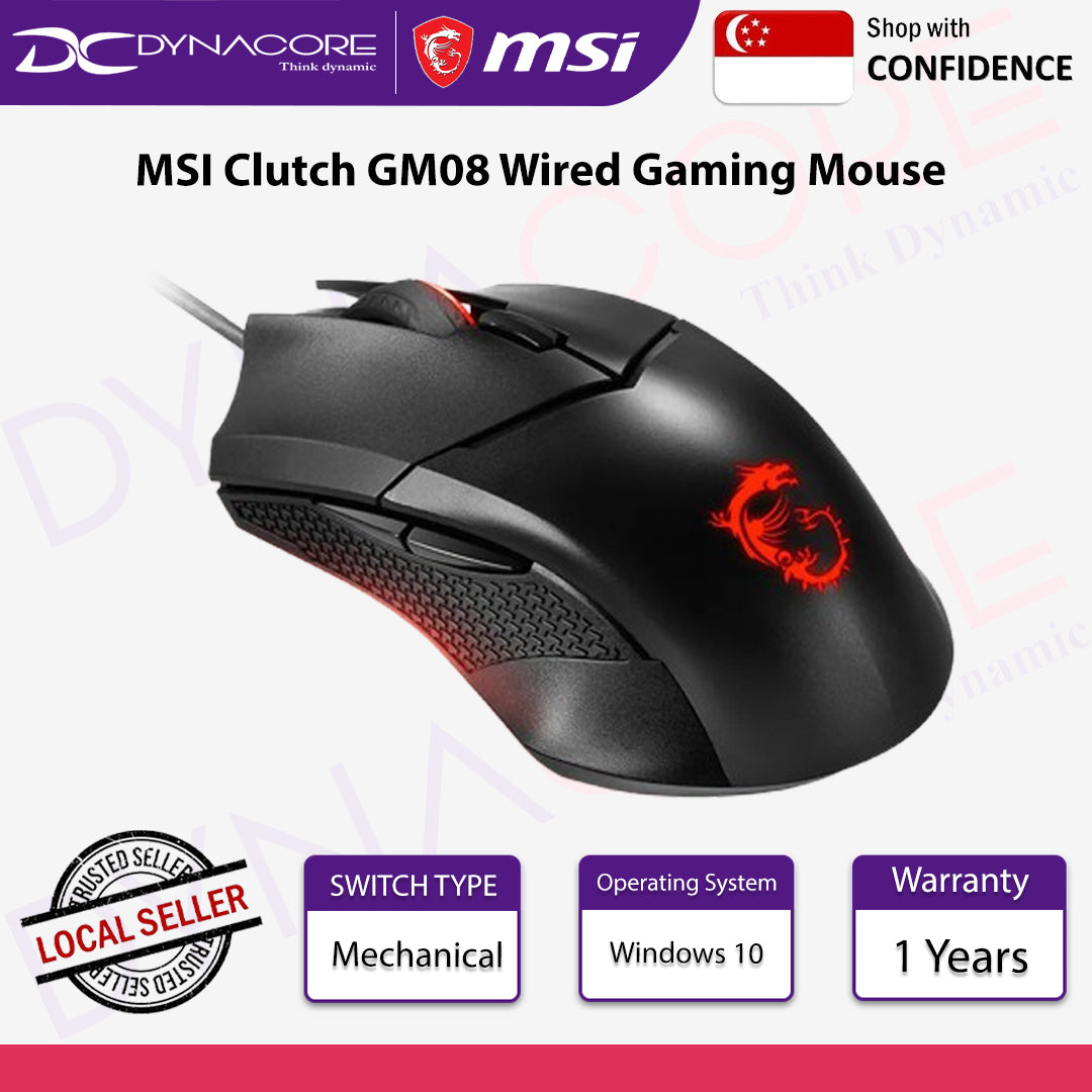 MSI Clutch GM08 Wired Gaming Mouse-MSIClutchGM08