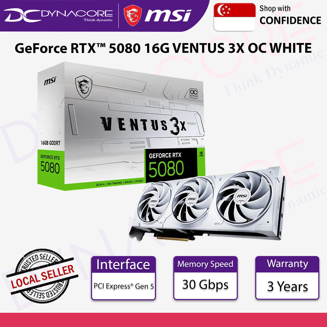MSI GeForce RTX™ 5080 16G VENTUS 3X OC WHITE - 4711377292542