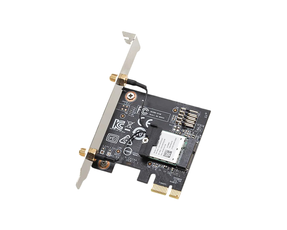 MSI Herald-BE NCM865 WI-FI 7 (Wi-Fi 7, 802.11BE, Bluetooth 5.4, PCIe, Multi-Link Operation Technology, External Antenna) - MSIHERALDBENCM865WIFI7