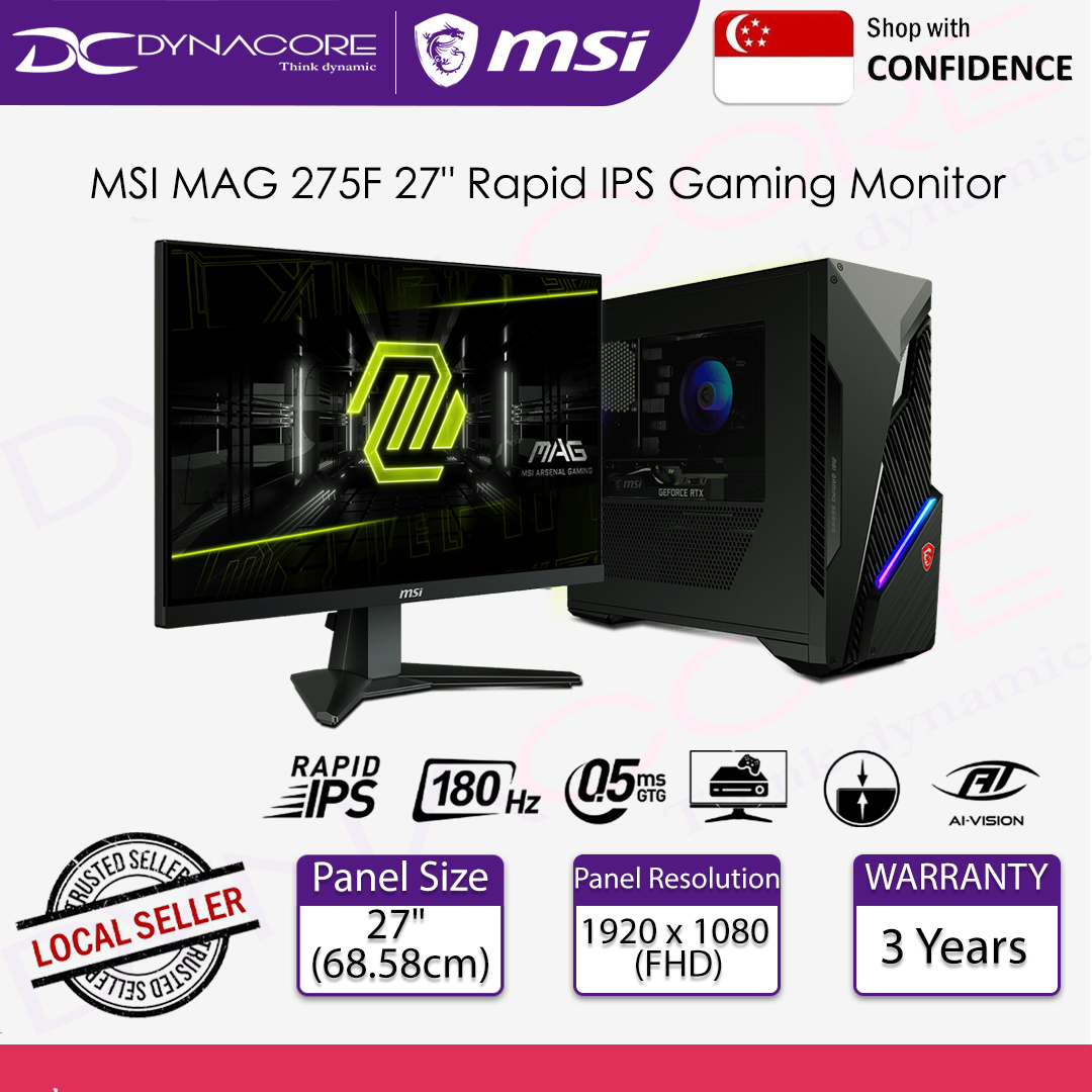 MSI MAG 275F 27 Inch FHD IPS 180Hz 0.5ms Gaming Monitor - MSIMAG275F