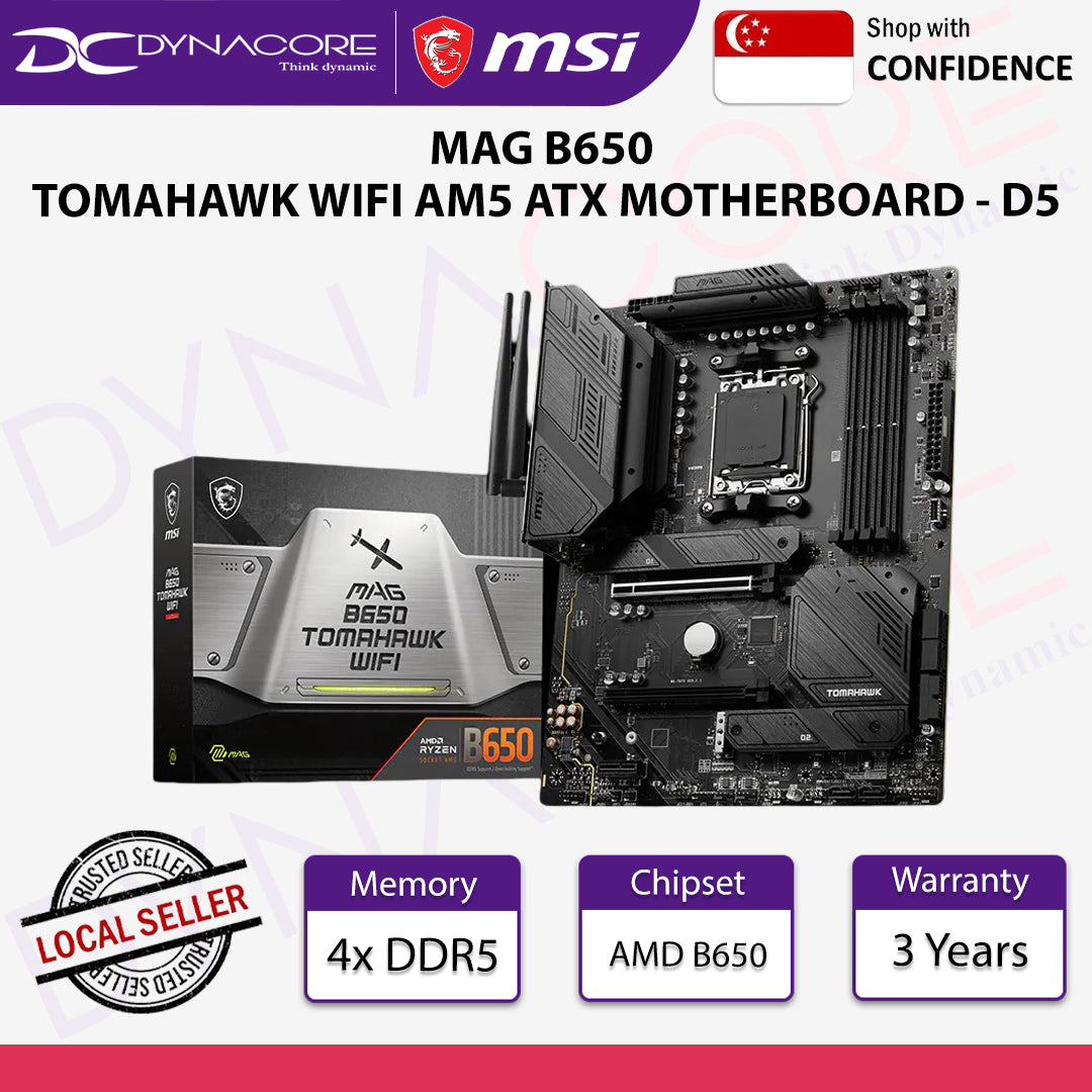 MSI MAG B650 TOMAHAWK WIFI AM5 ATX MOTHERBOARD - D5 - MSIMAGB650TOMAHAWKWIFI